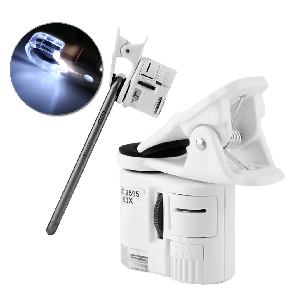 

Ultra-small Microscope Mobile Phone Magnifier Ultraviolet Clip 58x55x22mm