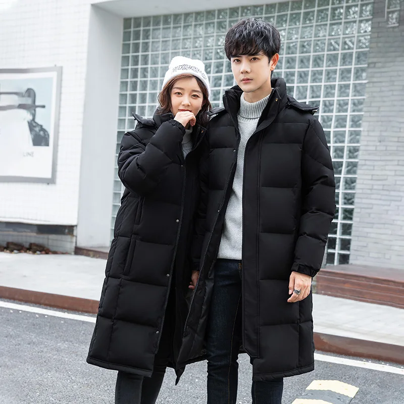 ZOZOWANG Men's Winter Down Jacket Coats Thick Warm Detachable Hooded  Couple Coat Parkas Male Lengthen White Duck Down Jacket