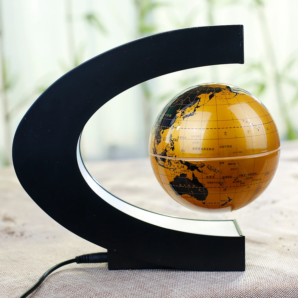 

Magnetic Levitation Floating Rotation 4 inch Globe 7 color changing free customized your logo or letters Life or business gift