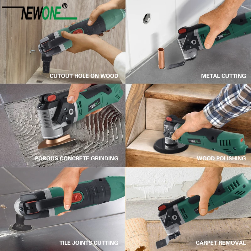 

NEWONE Multi-Function tool 350W Quick Release Oscillating Tool Electric Trimmer Quick-change Tool Renovator Blades Wood-cutting