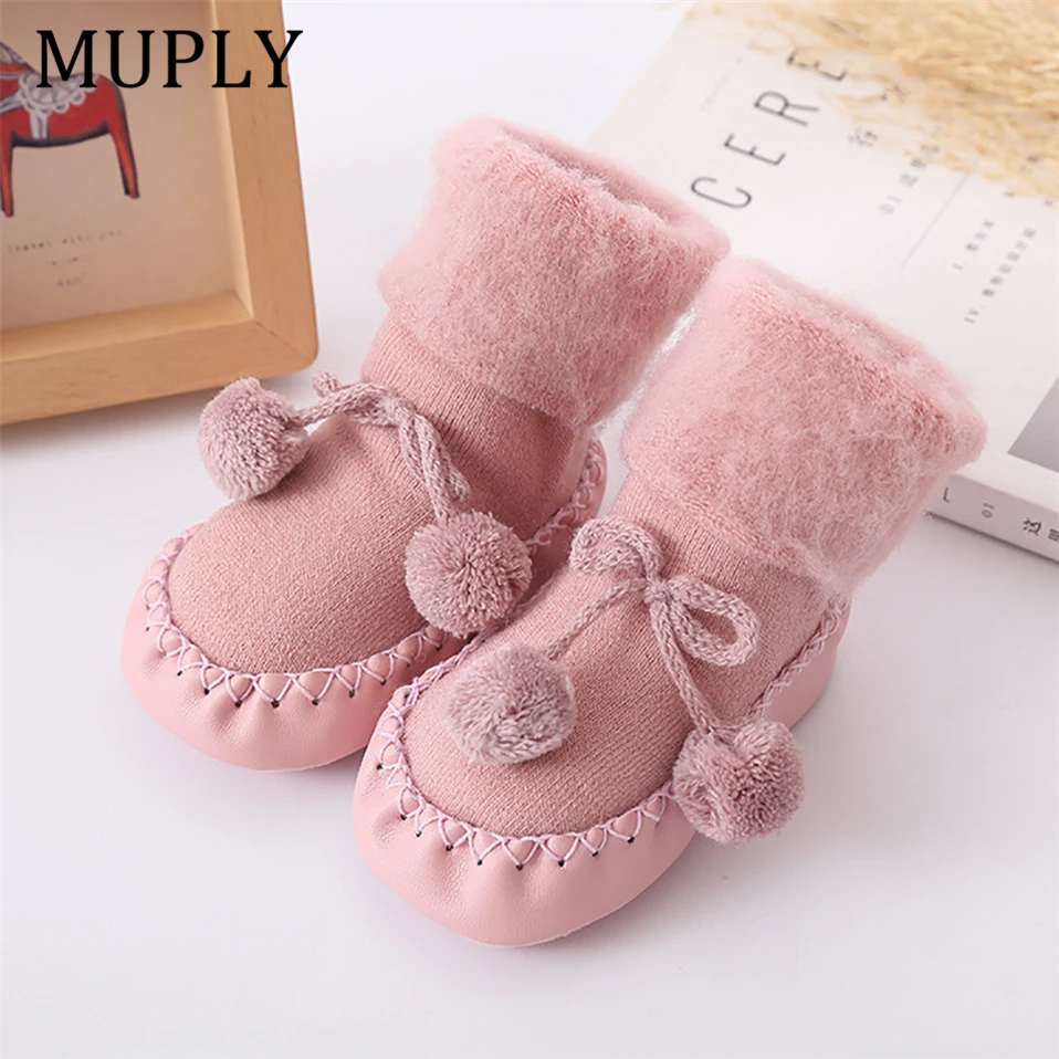 Зимние детские носки для девочки мальчика Детские хлопковые гетры Нескользящие |