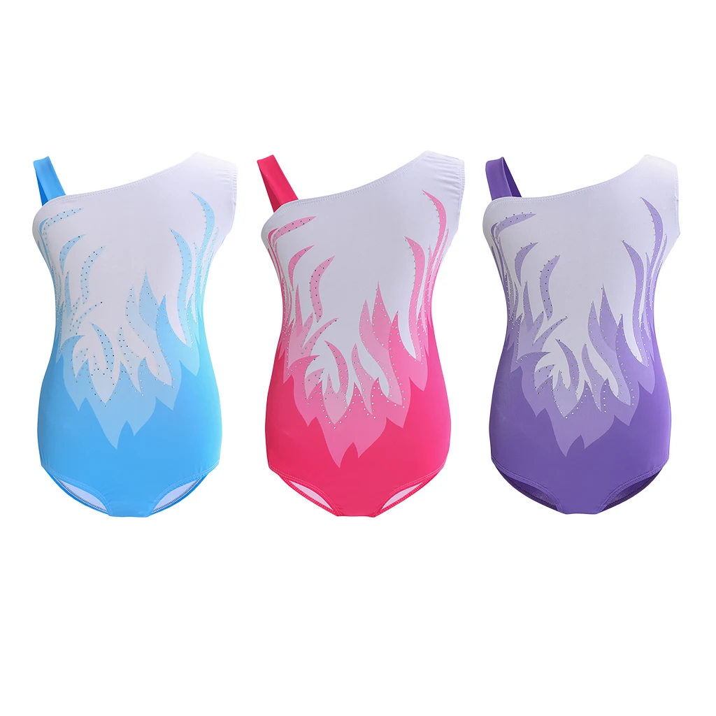 

Боди с открытым плечом для девочек, для спортивных танцев, гимнастические купальники