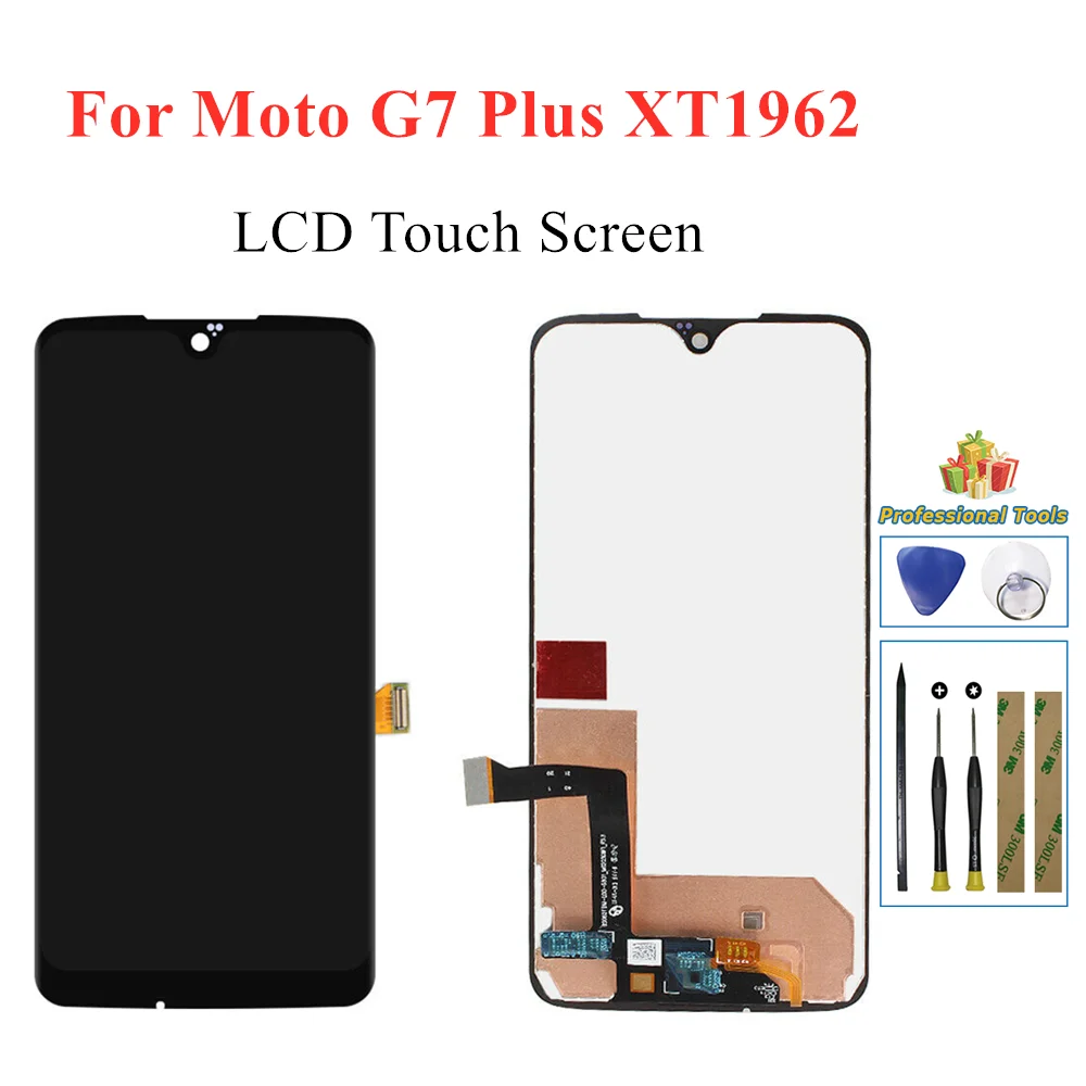 

LCD Display For Motorola Moto G7 XT1962/G7 Plus XT1965 XT1965-2 XT1965-3 Touch Screen Digitizer Assembly Tools Adhesive