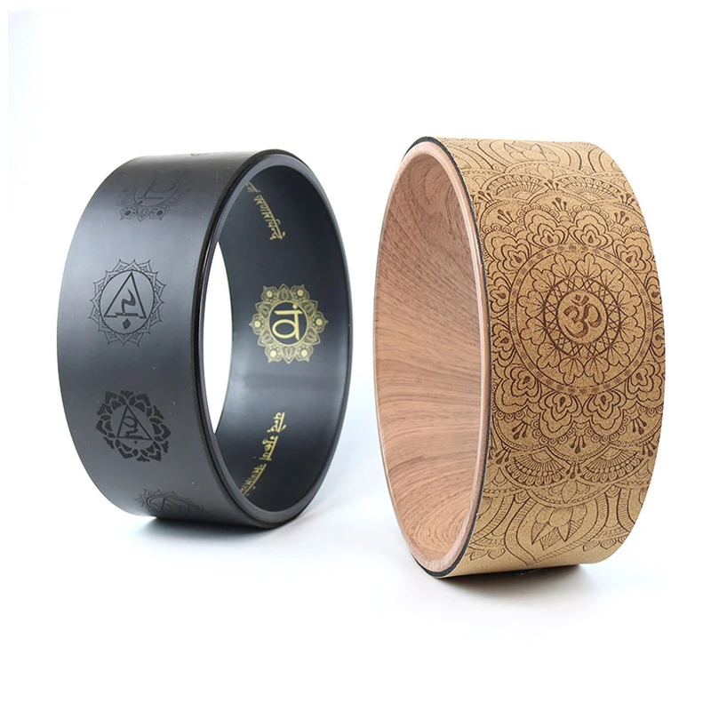 Колесо для йоги из натуральной пробки профессиональные пилатные спортивные