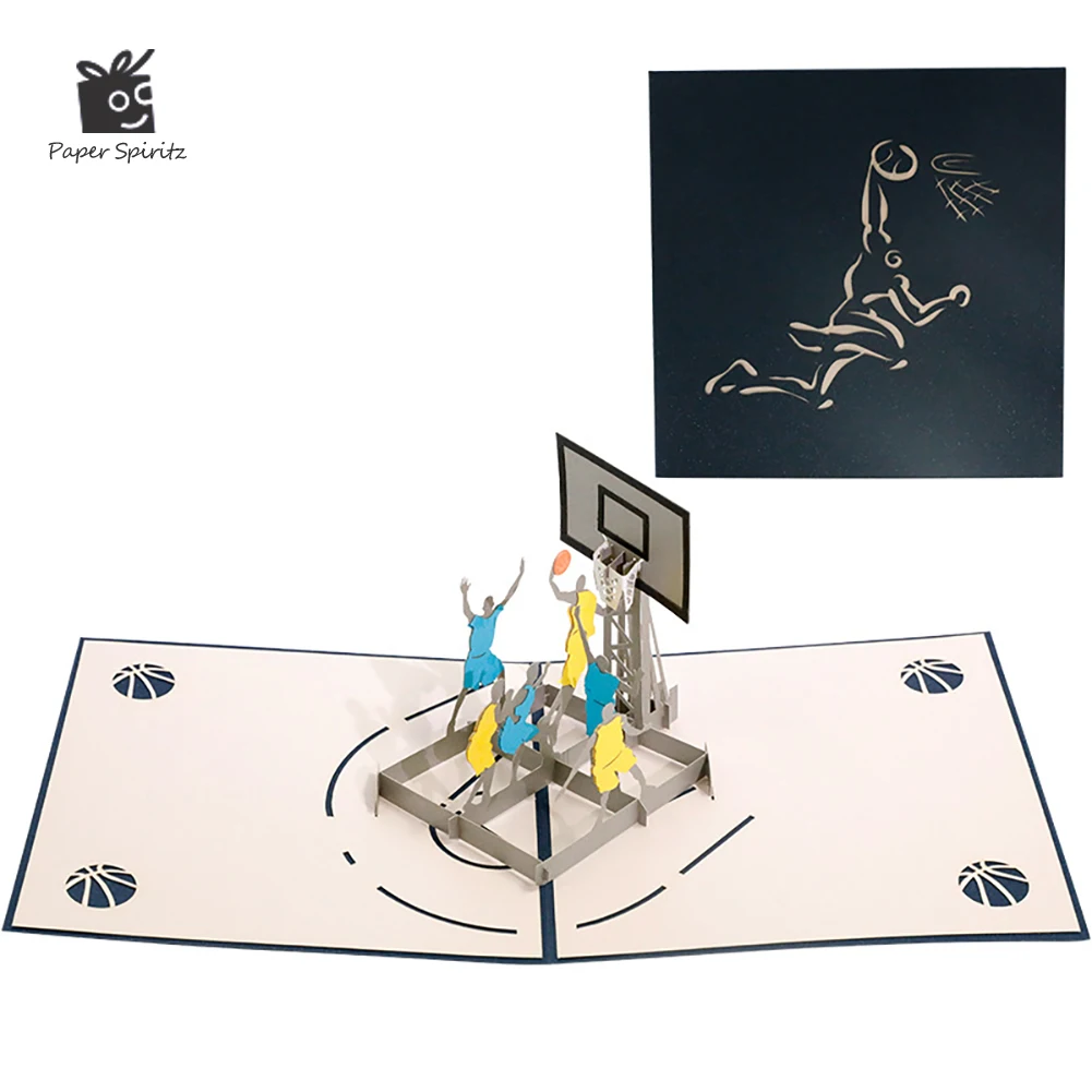 3D Pop-Up Cards Basketball Birthday Card Anniversary Gifts Postcard Christmas Thanksgiving Wedding Invitations Greeting Cards