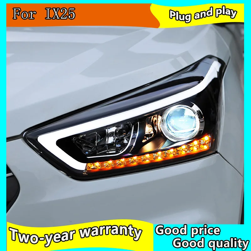 

Car Styling for Hyundai IX25 Headlights 2015-2017 Creta LED Headlight DRL Daytime Running Light Bi-Xenon HID Accessories