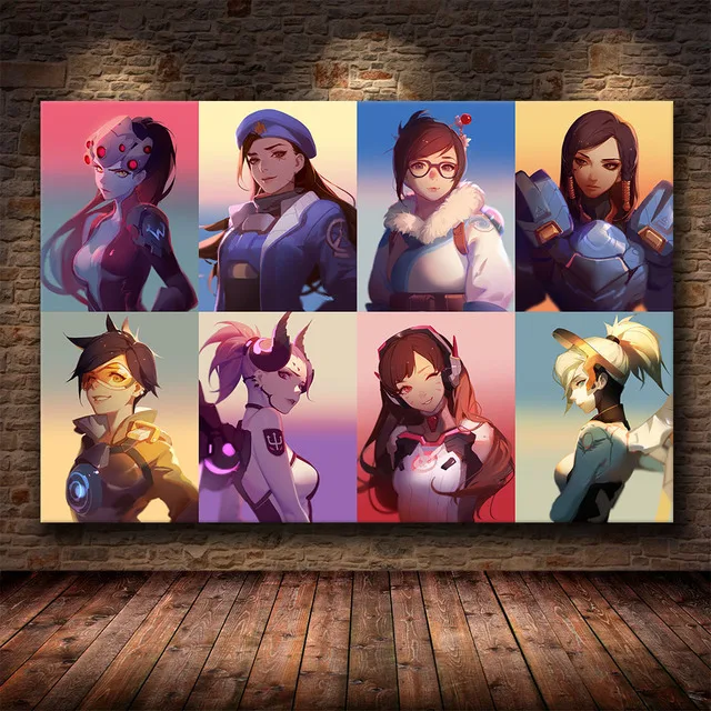 Плакат Overwatch для онлайн-игр Картина на холсте HD настенное искусство Современное