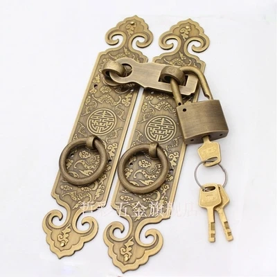 

CX Latch Lock Chinese Pure Copper Buckle Lock Door Latch Antique Style Lock