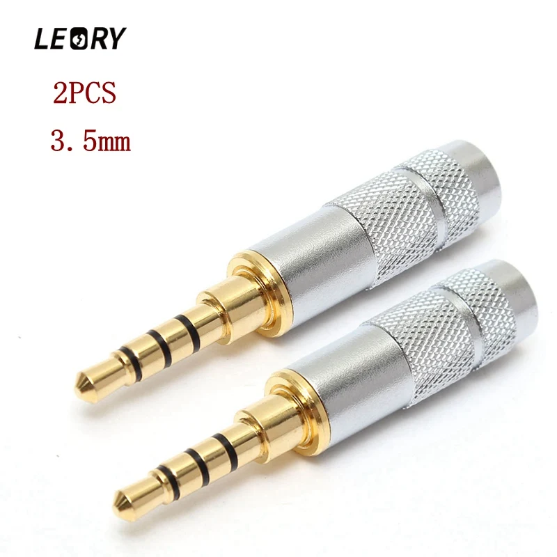 LEORY 2 шт. Позолоченные 3 5 мм стерео 4 полюсный ремонтный разъем для наушников