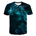 Лето 2021 Новинка! Модная мужская футболка с круглым вырезом и 3D принтом фильма, топ с абстрактным психоделическим принтом дракона, забавная футболка