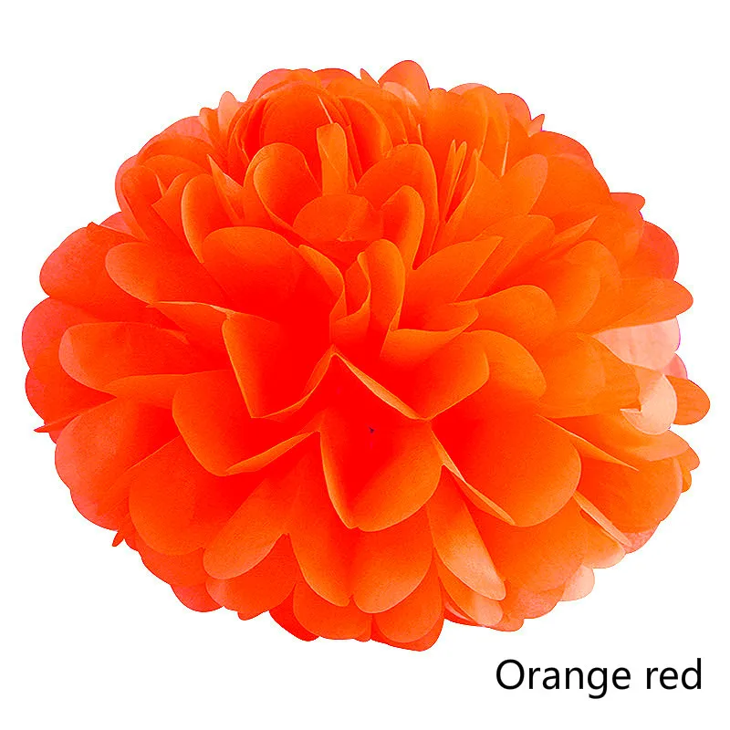 4/6/8/10/12/14/16 дюймов Декоративные Бумага Pom poms подвесной бумажный фонарик шары диаметром украшение на свадьбу День рождения Детская праздничная одежда; расходные материалы - Цвет: ZHQ Orange red