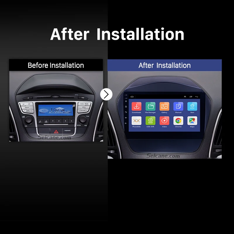 seicane android 10 0 2din car radio for 2009 2010 2011 2012 2015 hyundai ix35 gps multimedia player with bluetooth obd2 4gb ram free global shipping