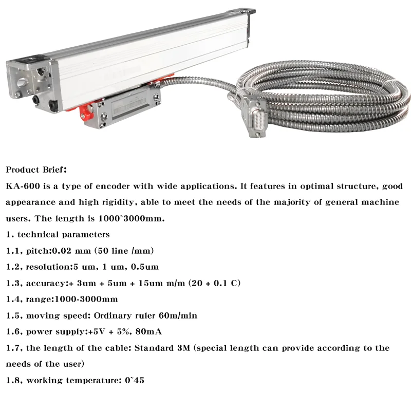 SINO LncrementalMiniature KA600 Высокоточная оптическая цифровая линейная электронная линейка
