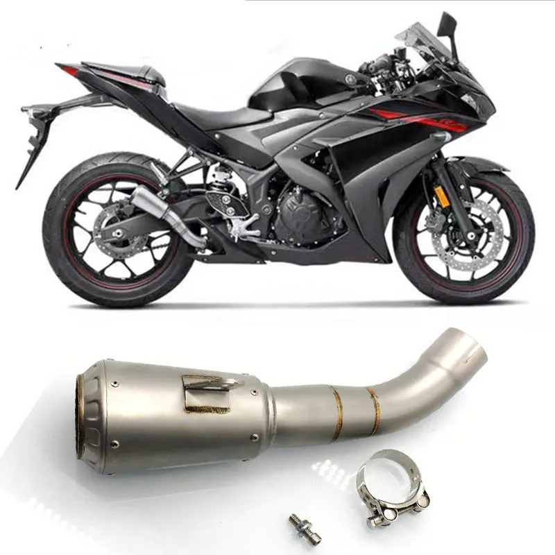 Для Yamaha YZFR3 YZF R3 2016 2015 2017 глушитель аксессуары для мотоциклов выхлопная труба без