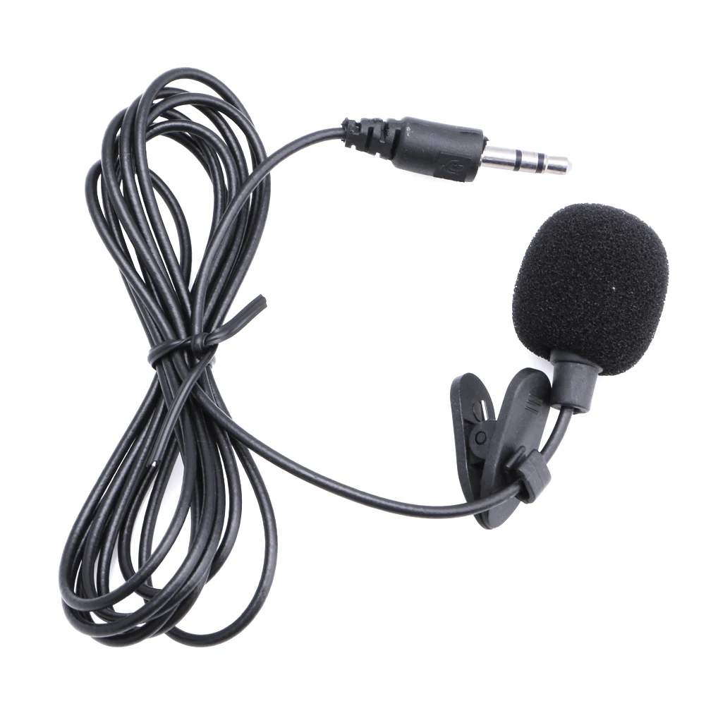 

3.5mm Clip On Mini Microphone Lapel Tie Hands Free Lavalier Mic For Laptop PC BK T84C
