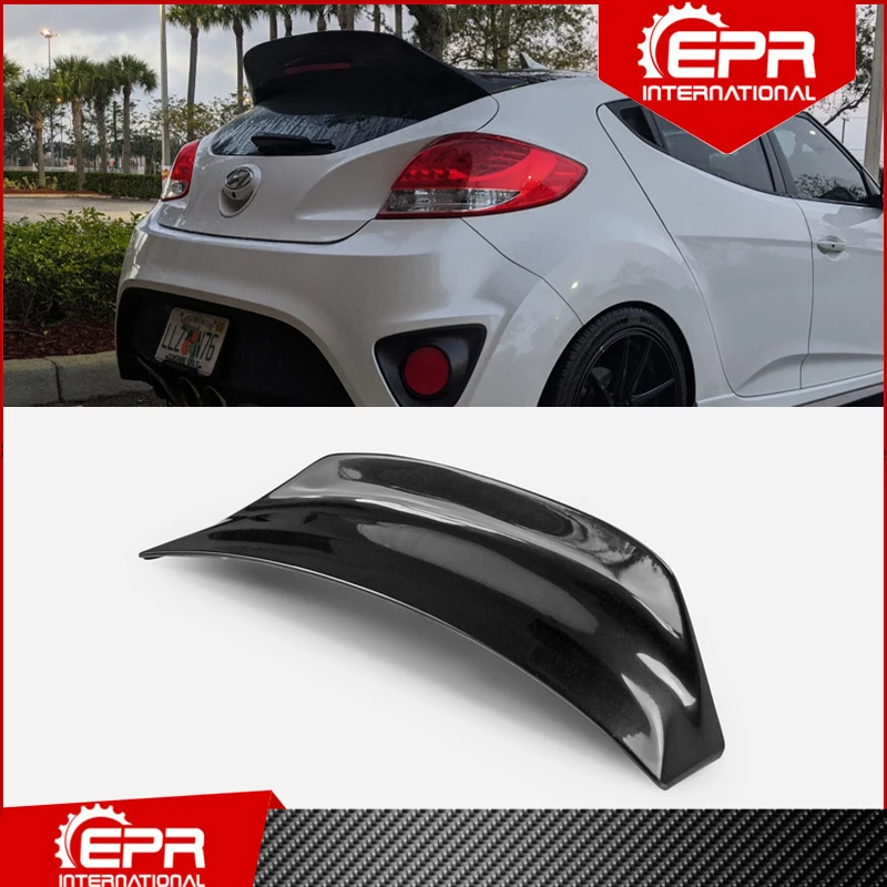 

For Veloster (Turbo Only) SC Type Glass Fiber Rear Duckbill (With Brake Light Hole) For Veloster FRP Spoiler Splitter Roof