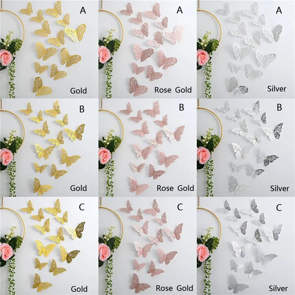 12 шт. наклейка на стену в виде бабочки самоклеящаяся съемная Наклейка украшение