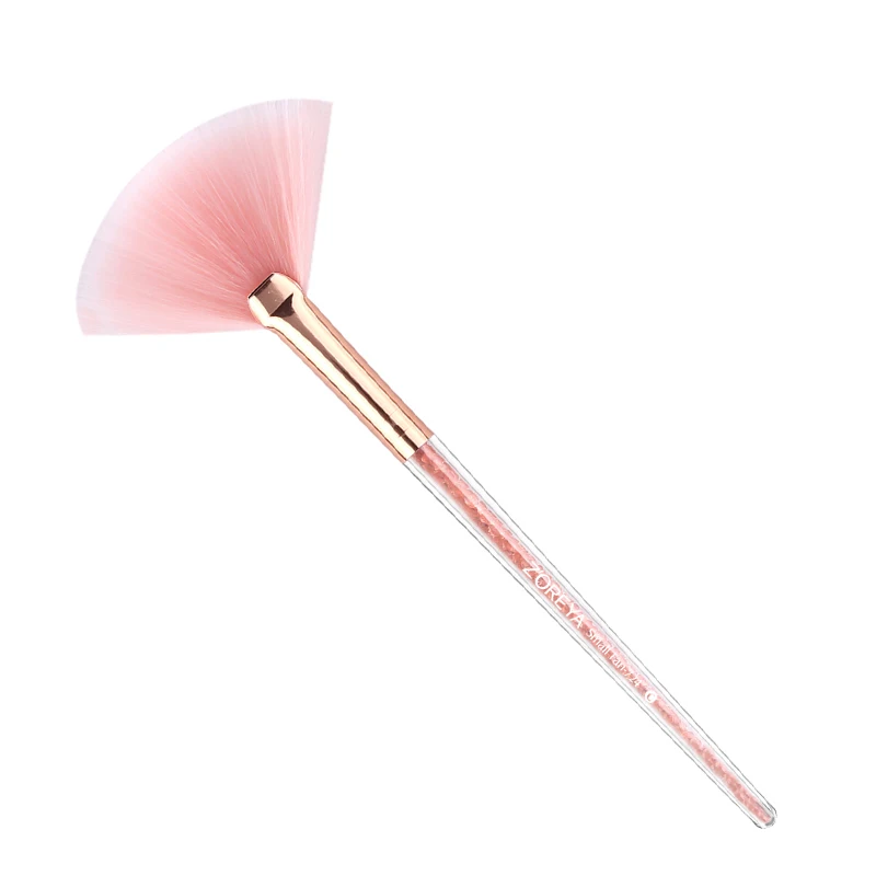Daubigny Pink Crystal Cosmetic Tools Fan Shape Makeup Brush Highlighter Face Powder 1 Pcs Make Up Blending Natural | Красота и