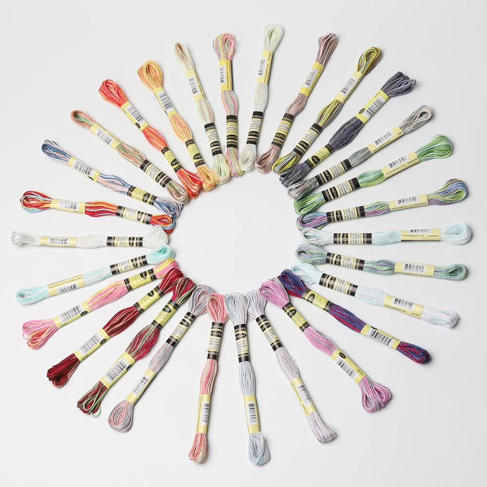 Топ пестрый вата 8 7 ярдов/перекосы цвета вариации вышивка нить многоцветная