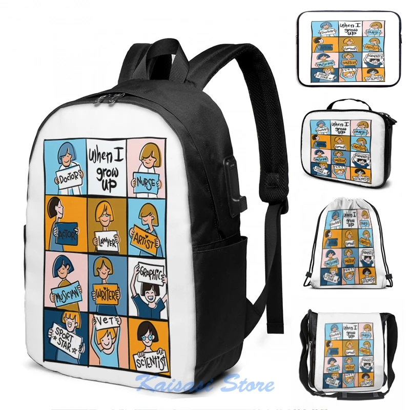 Милый рюкзак для девочек с рисунком рисунка (2) USB зарядкой школьные ранцы мужчин и