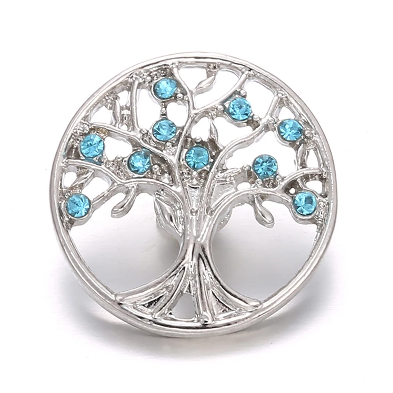 6 шт./лот Новые оснастки ювелирные изделия Древо жизни 18 мм оснастки кнопки подходят 20 мм 18 мм оснастка Кнопка браслет защелки ювелирные изделия - Окраска металла: 15