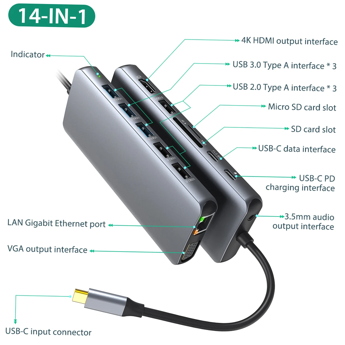 USB-концентратор dodocool 14 в 1 для MacBook Android Windows USB 2 0 | Компьютеры и офис