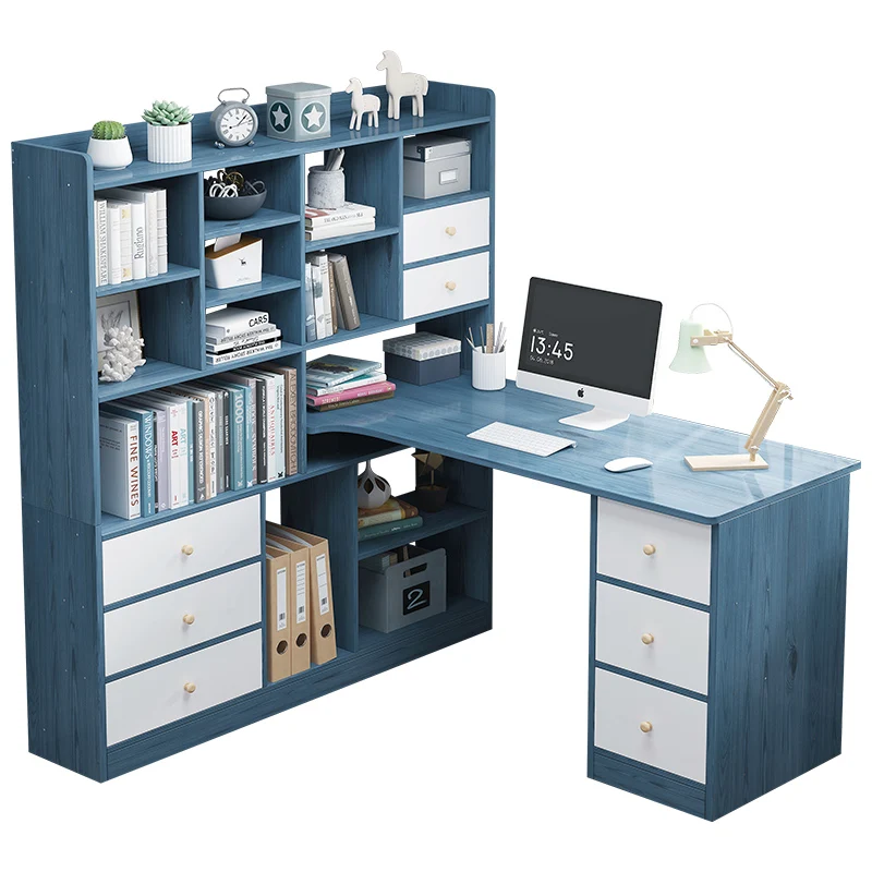 

Computer desk bookcase bookshelf combination family corner table bedroom simple Corner desk