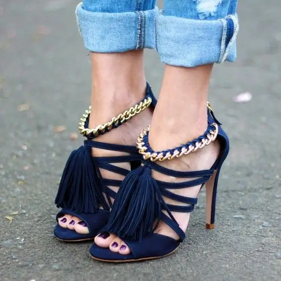 

tassel chain Sexy High Heel Sandals