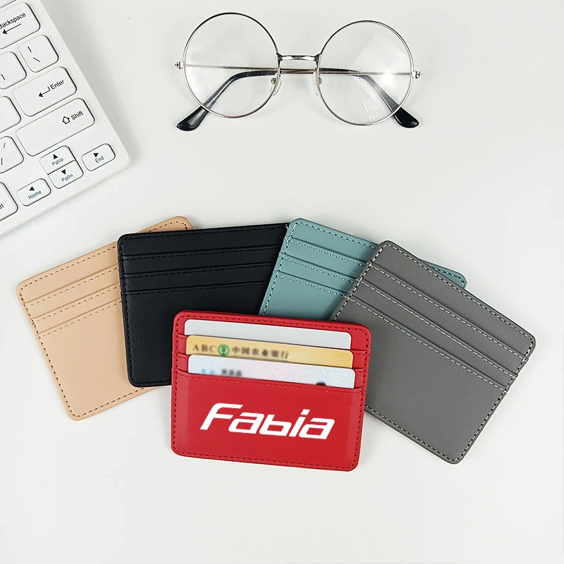 

For Skoda Fabia 1 2 3 MK1 MK2 mk3 6y 1Pc Pu Leather Card Cover ID Card Bank Credit Card Women Business Card Driving license