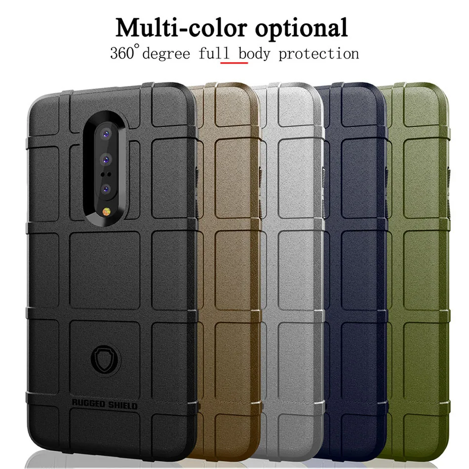 

2020 Rugged Shield Silicone Case For Oneplus 7 8 Pro 6 6T 7T Cases One Plus Armor Phone Cover Oneplus 8T+ Plus 5G Case OnePlus6