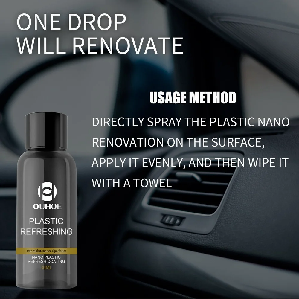 30/50ml Plastic Parts Retreading Agent Wax Instrument Panel Auto Interior Renovated Coating Car Light Cleaner |