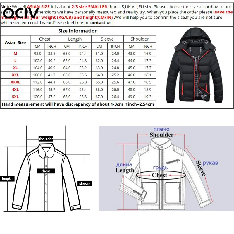 

Winter Men's Thick Coats Hooded Parkas Mens Jackets Warm Breathable Coat Male Overcoat Mens Brand Clothing 5XL
