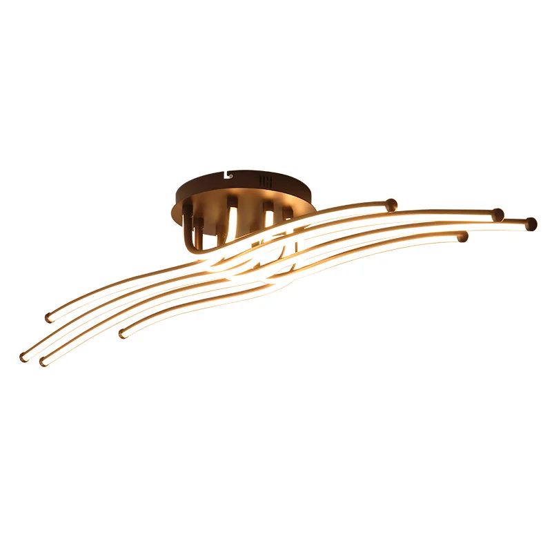 

New Arrival Remote Controller Modern Led Chandelier For Living Room Bedroom Study Room Coffee Color Dimmable Chandelier Fixtures