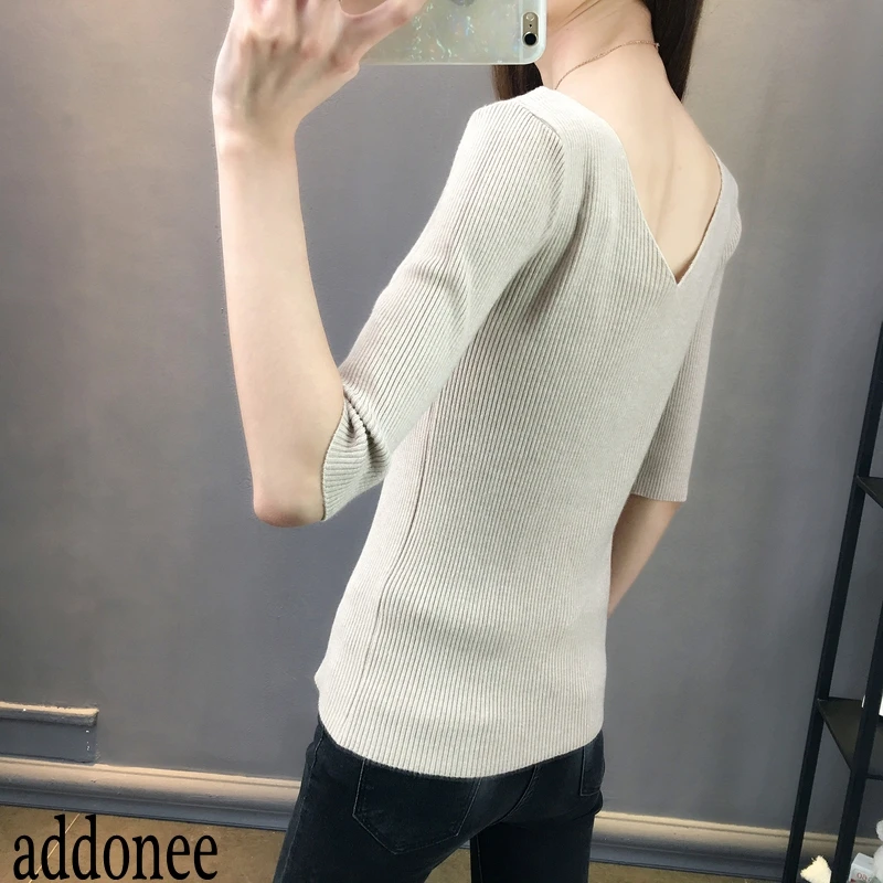 Свитер женский кашемировый шерстяной с V-образным вырезом | Женская одежда