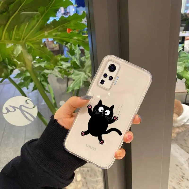 

Cute animal black cat Phone Case For Vivo v z y iqoo neo 5 15 3 7 9 1 93 x S pro max nex