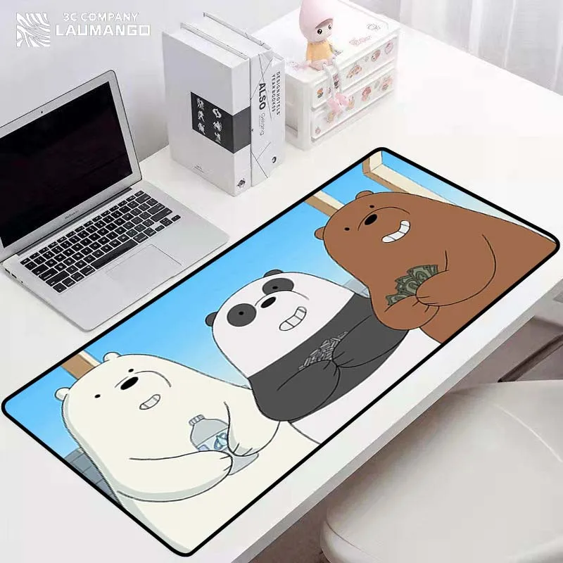 

Table Pads Three Bear Bear Gaming Mouse Pad Kawaii Gamer Computer Mat Game Mats Carpets Anime Mousepad Company Data Frog Deskpad