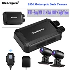 Видеорегистратор для мотоцикла Blueskysea B1M, двойная камера 1080P, Wi-Fi, GPS, камера ночного видения, водонепроницаемость IP67