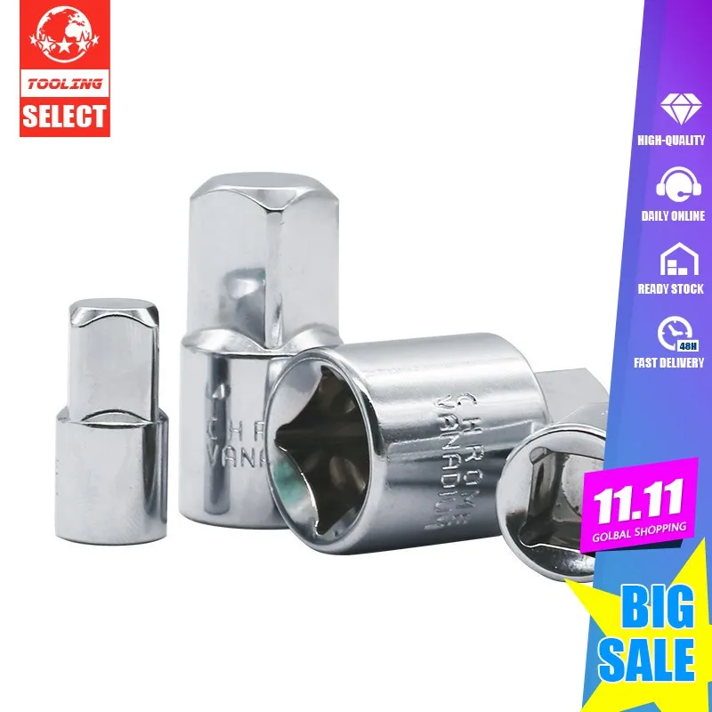 

Realmote 4pcs Chromium Vanadium Steel Ratchet Socket Adapter Kit 1/4-1/2 Inch Reducer Converter Set Toolkit Sleeve