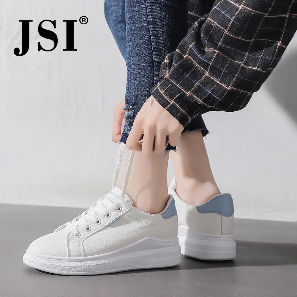 Женские кроссовки на шнуровке JSI удобные дышащие туфли плоской подошве с круглым