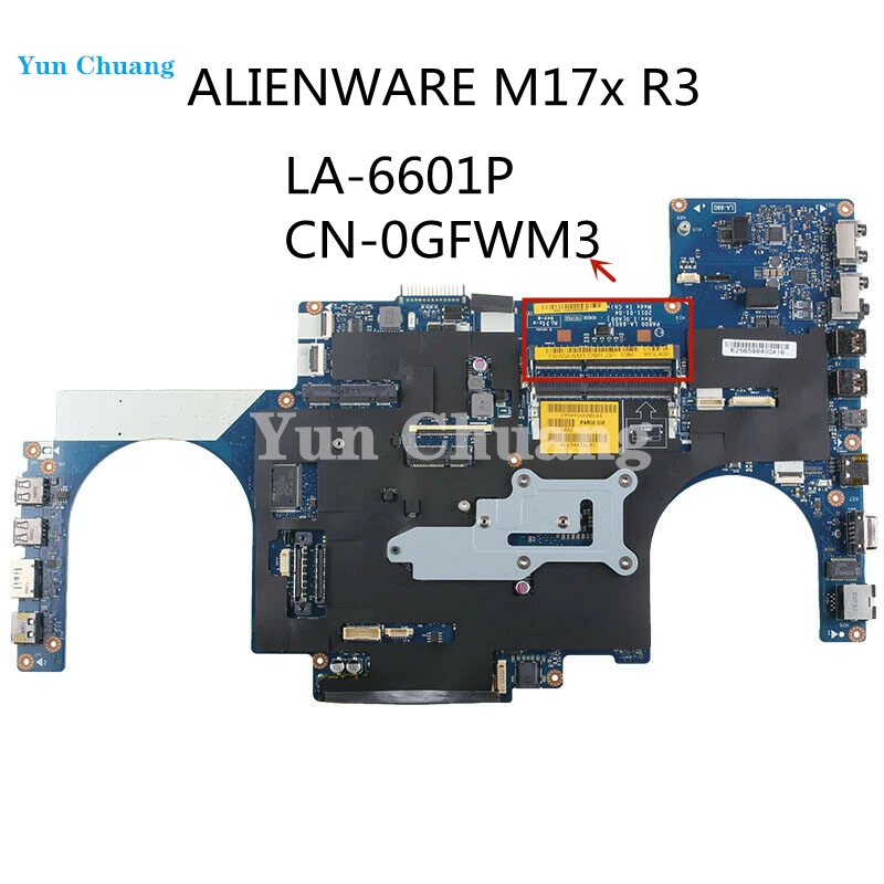 CN-0GFWM3 LA-6601P ДЛЯ DELL ALIENWARE M17x R3 0GFWM3 GFWM3 МАТЕРИНСКАЯ ПЛАТА полностью протестирована.
