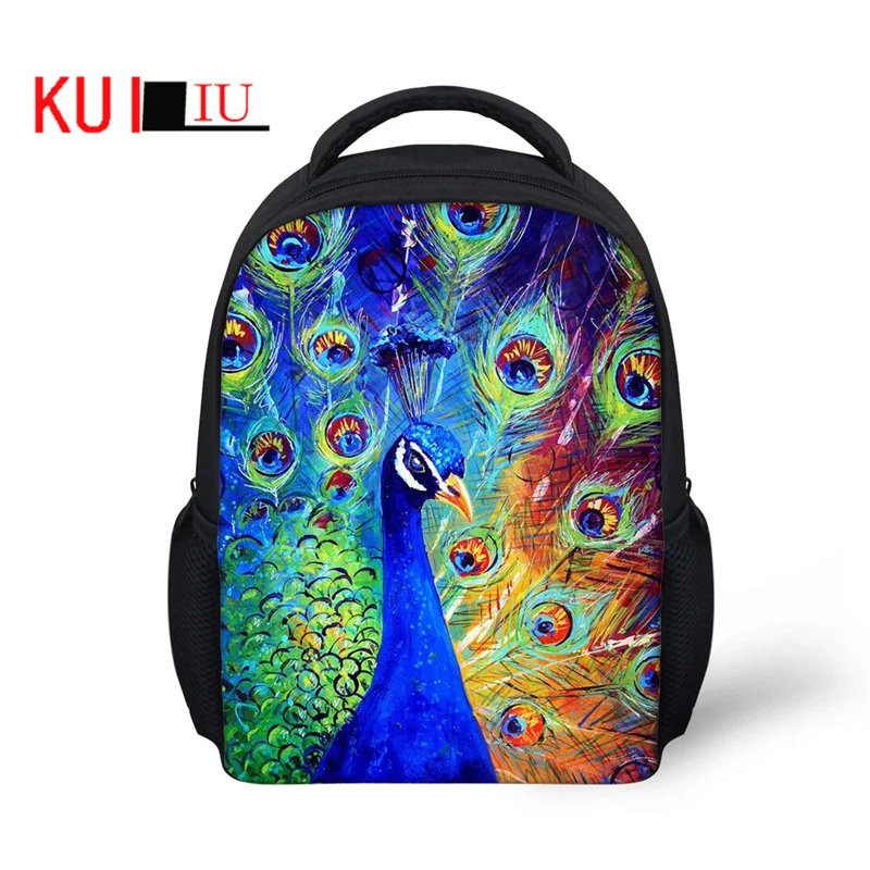 

12 Inch Children School Bags Cartoon Bird Toddlers Kindergarten Backpack Colorful Animals Personality Photo Customized Kids Gift