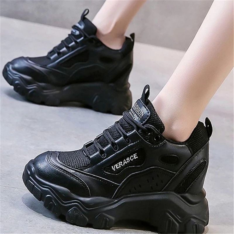 

2021 New Women's Chunky Sneakers Thick Bottom Platform Vulcanize Shoes Fashion Breathable Casual Running Shoe for Woman Female
