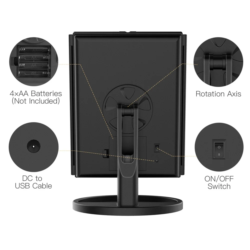 Зеркало для макияжа с 22 светодиодами сенсорный экран косметическое зеркало