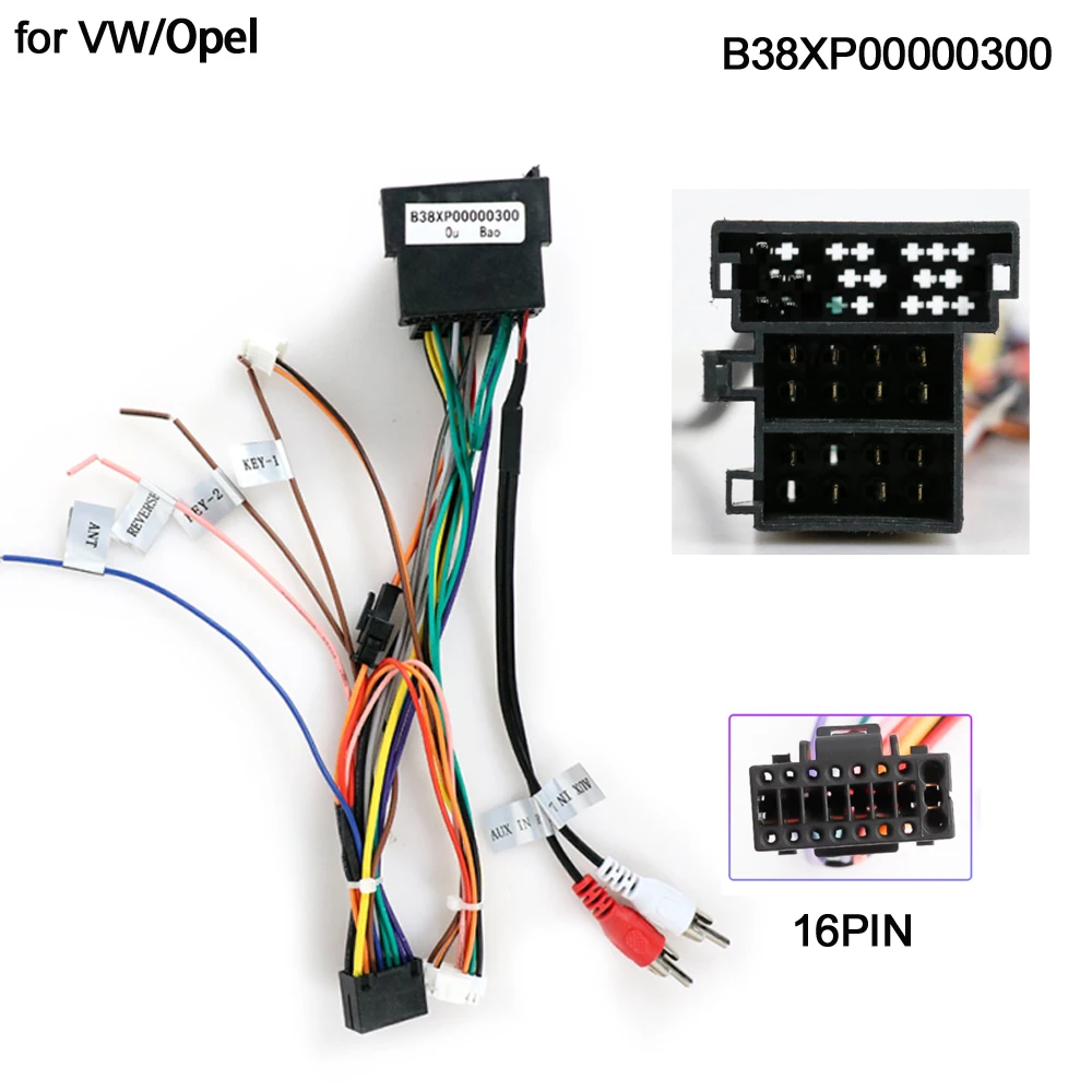 

16 PIN wiring harness for Car CD DVD Player Power Cable Plug For Volkswage car radio power cable car radio adapter connector