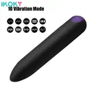 Мощный вибрационный фаллоимитатор, вагинальный Массажер IKOKY, вибраторы, точка G, оргазм, Стимулятор клитора