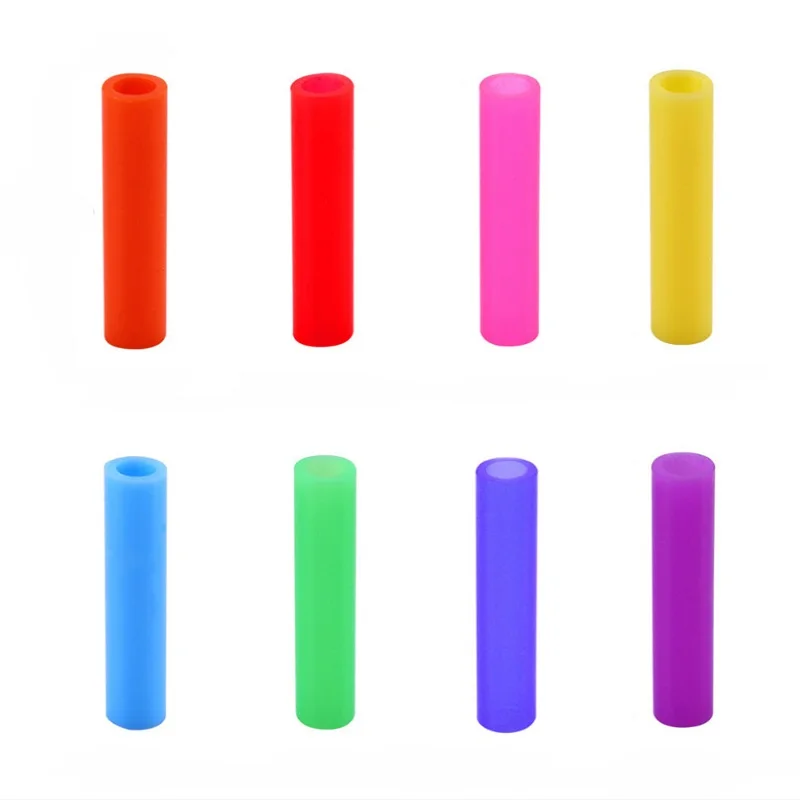 Urijk Reusablew Drinking Straw Colorful Straw Silicone Sleeve With Clear Brush Bar Supplies Stainless Steel Straw High Quality - Цвет: 8pcs