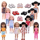 14,5 дюймовая Одежда для кукол Paola Reina, тонкая юбка с принтом, повседневная одежда, кожаная обувь Blyth для кукол Wellie Wisher, аксессуары для кукол