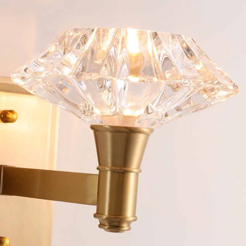 Современная медная настенная лампа FKL полностью медный камень кирпич фоновая