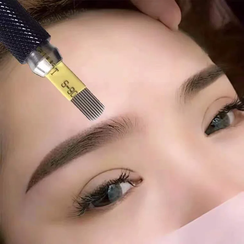 Иглы для микроблейдинга Lamina Tebori 9/15/17/200 игл U-образное лезвие перманентного