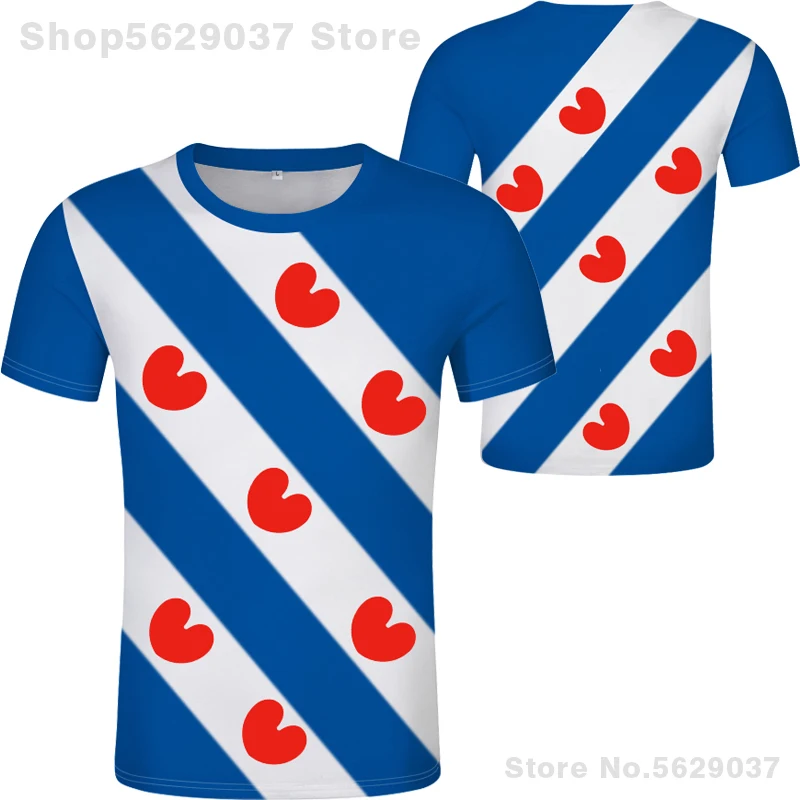 Свободная индивидуализированная футболка FRIESLAND с номером имени надписью leeuwarden